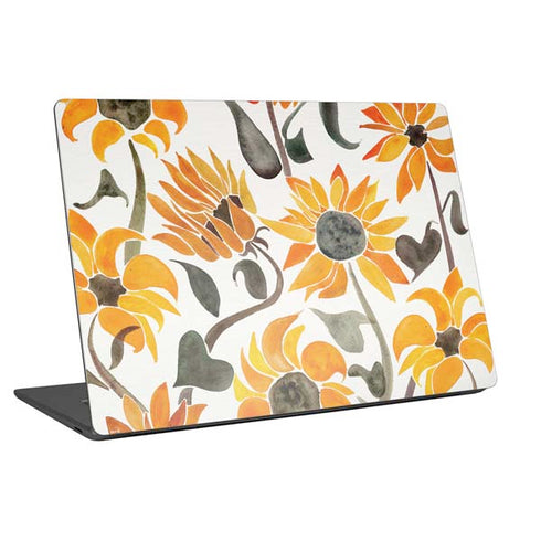 Cat Coq Yellow Sunflower Universal Laptop 16in (13 x 9.4in) Skin
